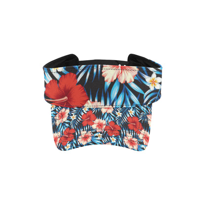 Red Hibiscus Blue Scene Unisex Sun Visor