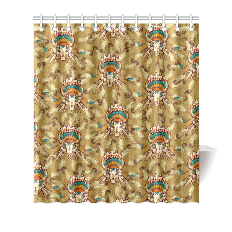 Native Indian Buffalo head Shower Curtain