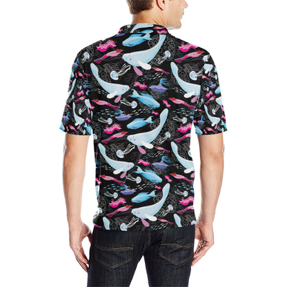 Manatee Pattern Print Design 02 Men Polo Shirt