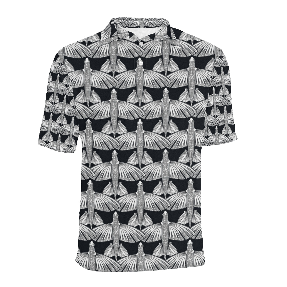 Flying Fish Pattern Print Design 03 Men Polo Shirt