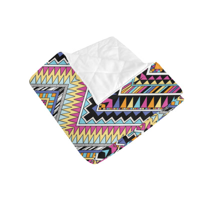 Multicolor zigzag Tribal Aztec Premium Quilt