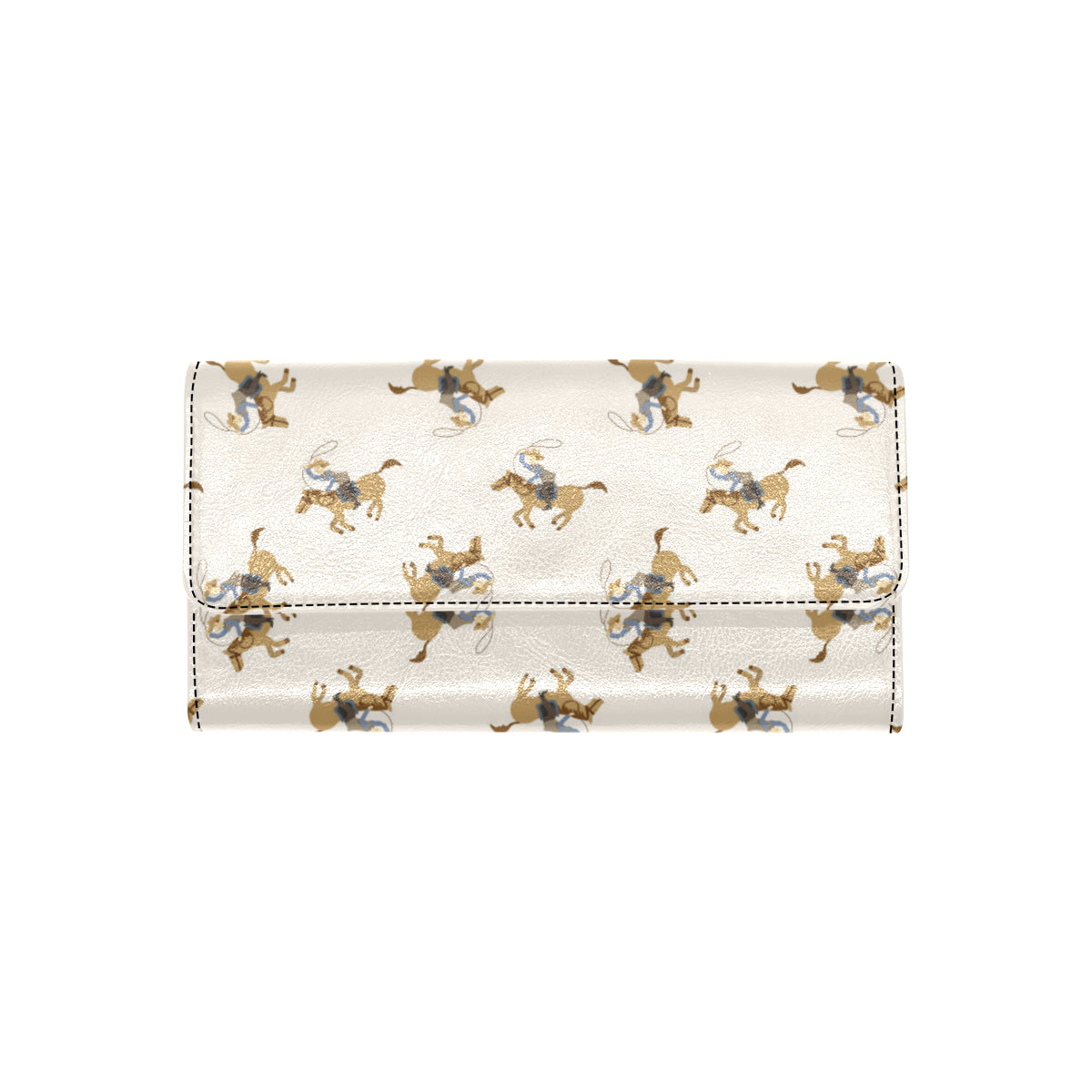 Cowboy Pattern Print Design 01 Women's Trifold Wallet