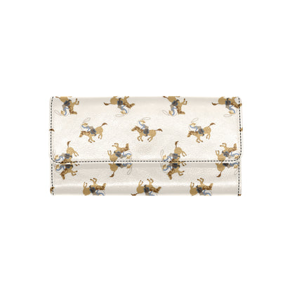 Cowboy Pattern Print Design 01 Women's Trifold Wallet