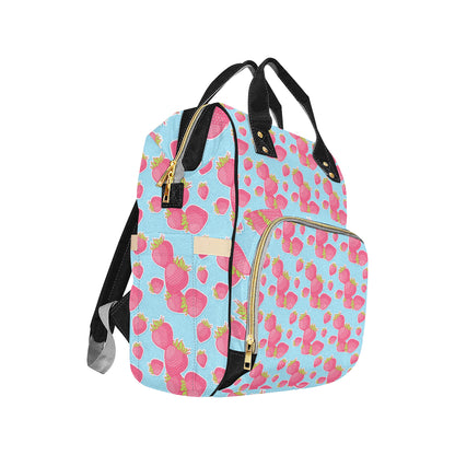 Strawberry Pattern Print Design SB04 Diaper Bag Backpack