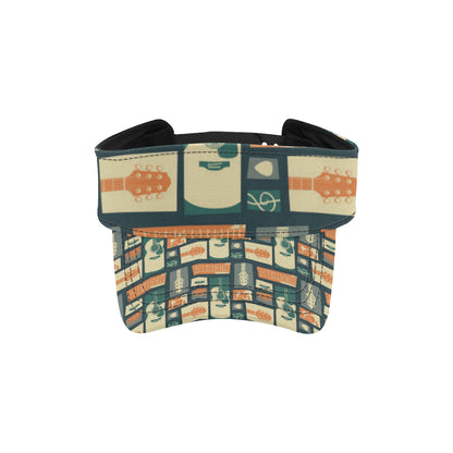 Acoustic Guitar Pattern Print Design 02 Unisex Sun Visor