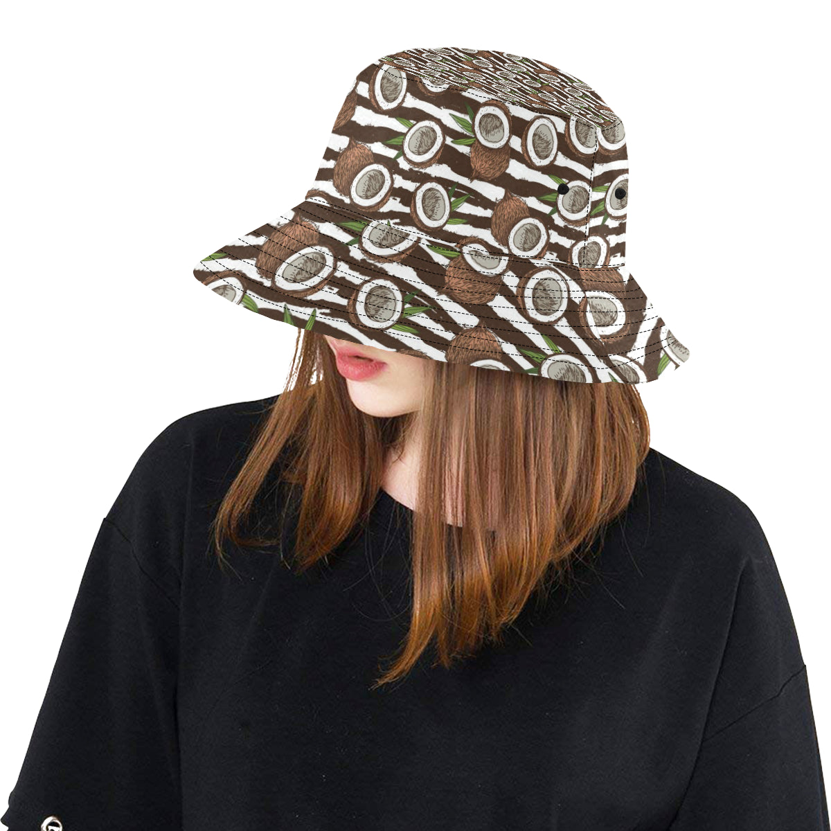 Coconut Pattern Print Design CN04 Unisex Bucket Hat