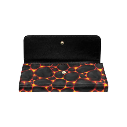 Lava Pattern Print Design 01 Women's Trifold Wallet