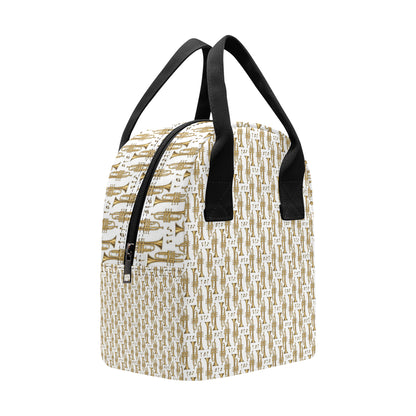 Trumpet with Music Note Print Insulated Lunch Bag