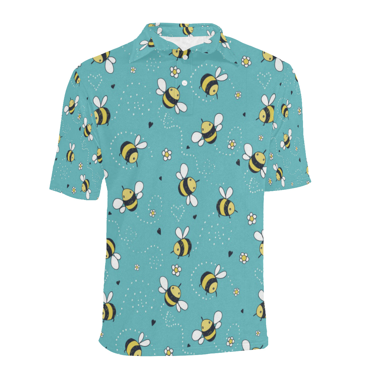 Bee Pattern Print Design BEE02 Men Polo Shirt