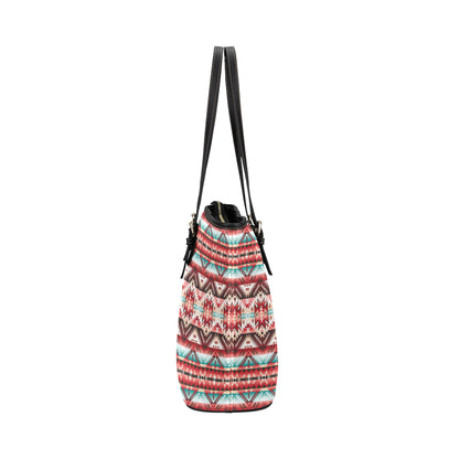 Aztec Western Style Print Pattern Leather Tote Bag