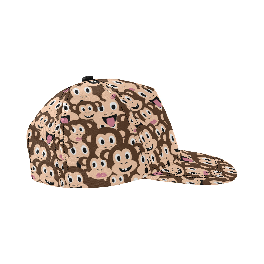 Emoji Monkey Print Pattern Snapback Cap