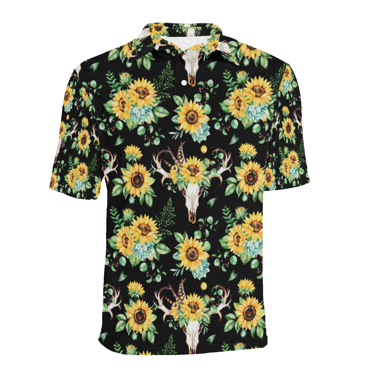 Sunflower Pattern Print Design SF08 Men Polo Shirt