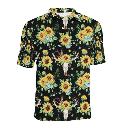 Sunflower Pattern Print Design SF08 Men Polo Shirt