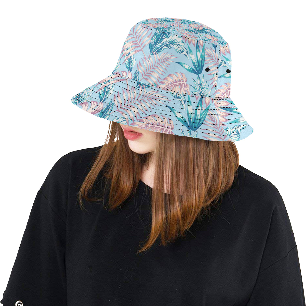 Tropical Flower Pattern Print Design TF01 Unisex Bucket Hat