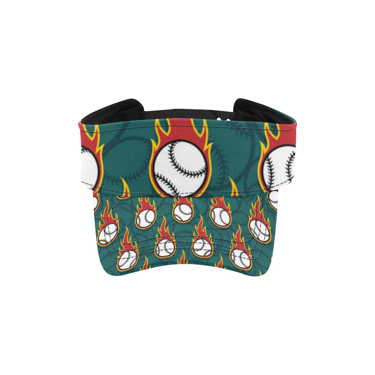 Baseball Fire Print Pattern Unisex Sun Visor
