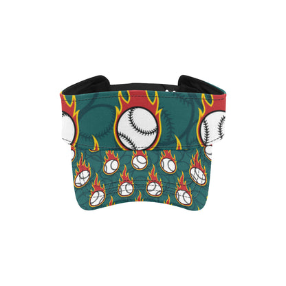 Baseball Fire Print Pattern Unisex Sun Visor