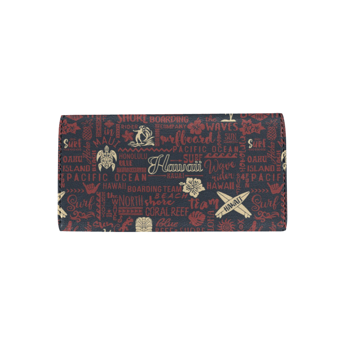 Hawaiian Themed Pattern Print Design H017 Women's Trifold Wallet