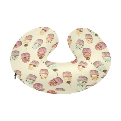 Cupcake Pattern Print Design 04 U-Shaped Travel Neck Pillow
