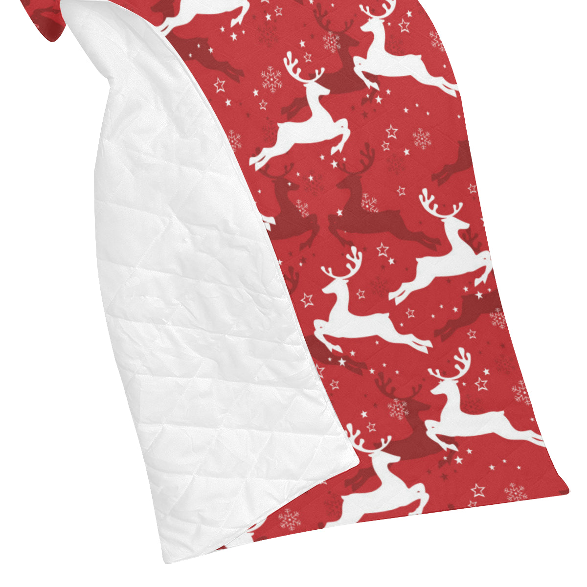 Reindeer Red Pattern Print Design 01 Premium Quilt