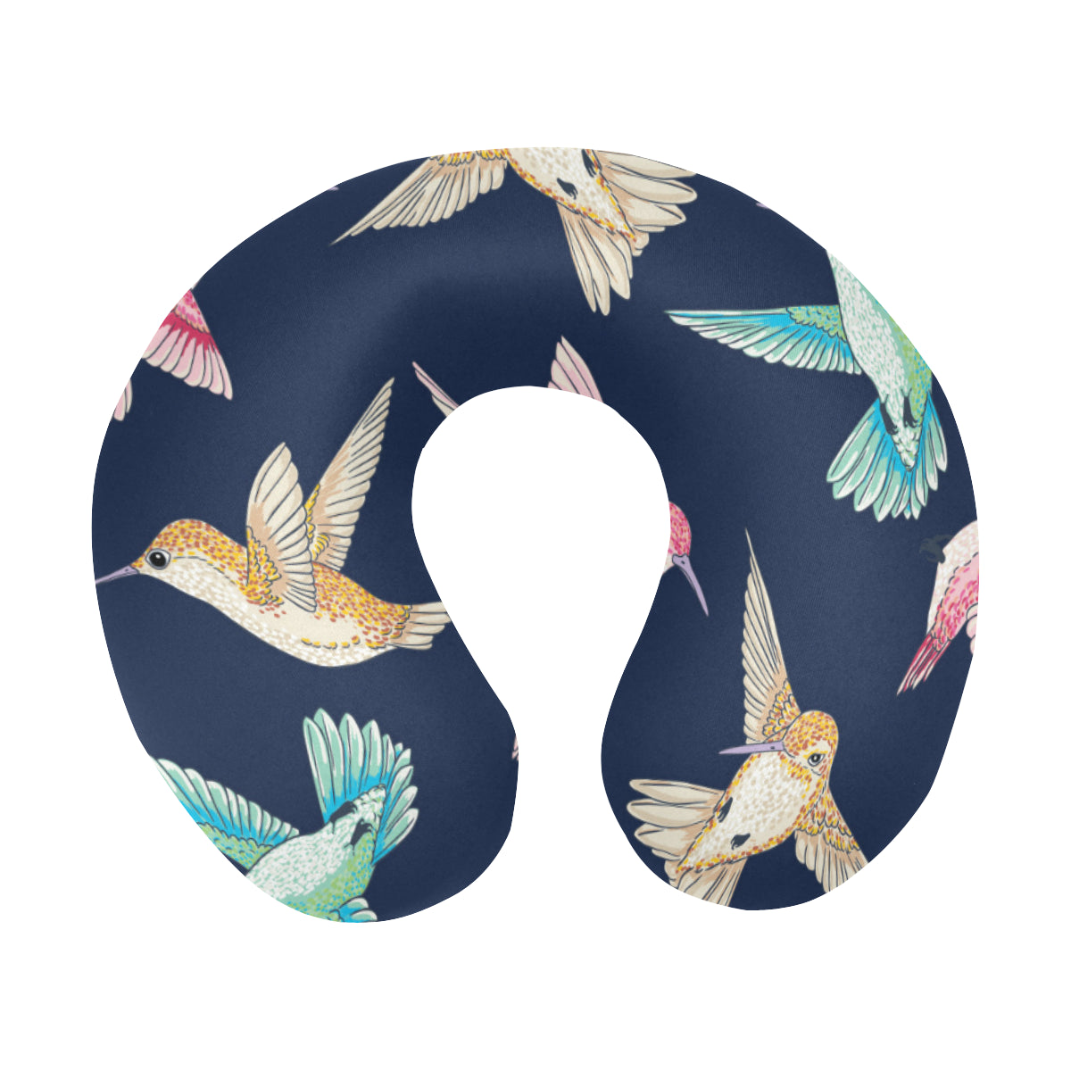 Hummingbird Cute Pattern Print Design 01 U-Shaped Travel Neck Pillow