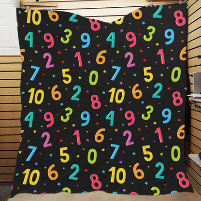 Number Pattern Print Design A04 Premium Quilt