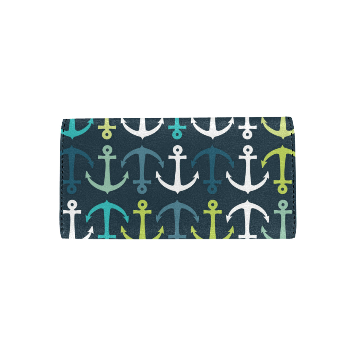 Anchor Pattern Print Design 03 Women's Trifold Wallet