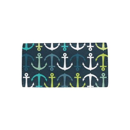 Anchor Pattern Print Design 03 Women's Trifold Wallet