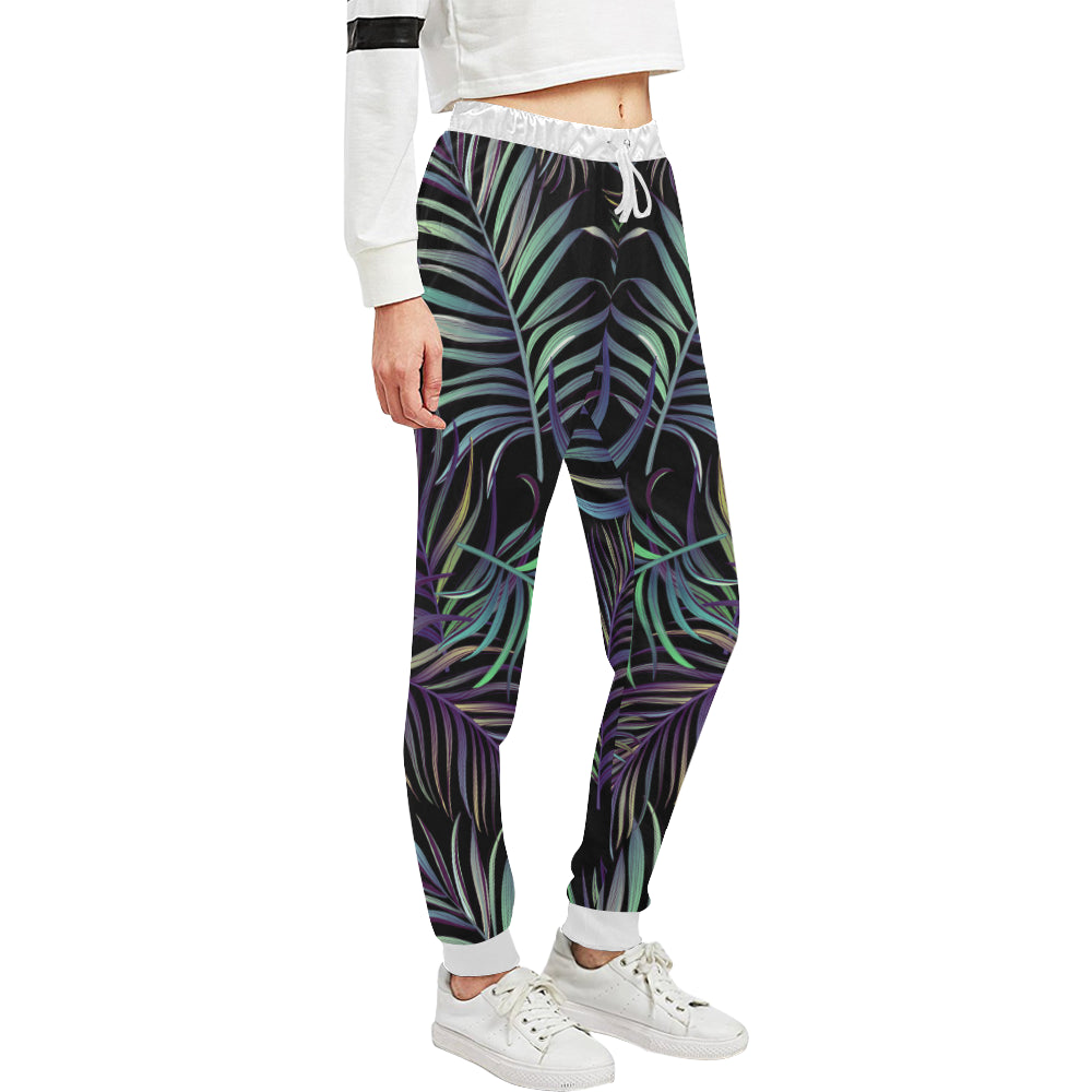 Tropical Palm Leaves Pattern Brightness Unisex Sweatpants