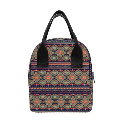 Ethnic Geometric Print Pattern Insulated Lunch Bag