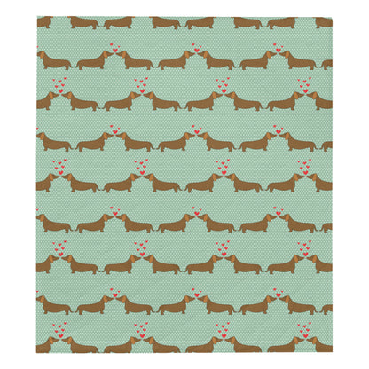 Dachshund Pattern Print Design 02 Premium Quilt