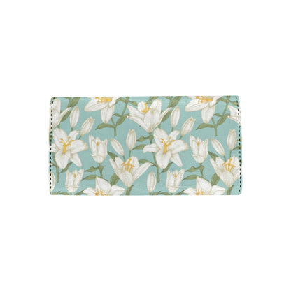 Lily Pattern Print Design LY09 Women's Trifold Wallet