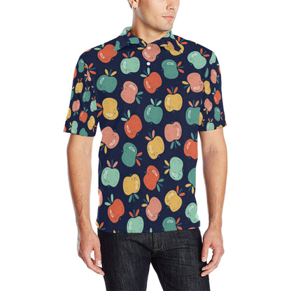 Apple Pattern Print Design AP09 Men Polo Shirt
