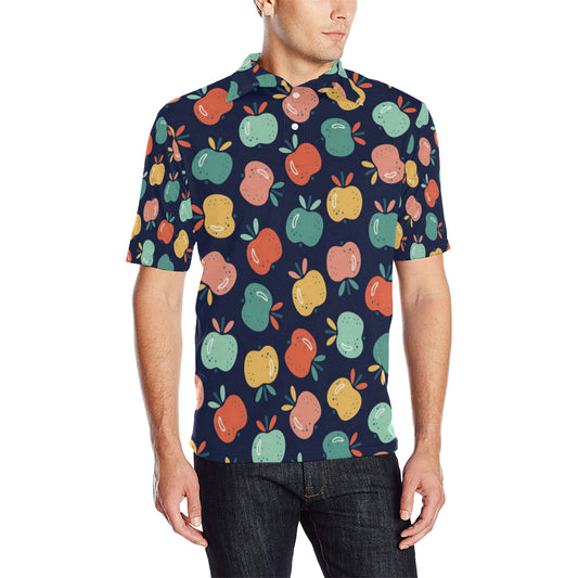 Apple Pattern Print Design AP09 Men Polo Shirt
