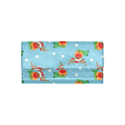 Reindeer cute Pattern Print Design 02 Women's Trifold Wallet