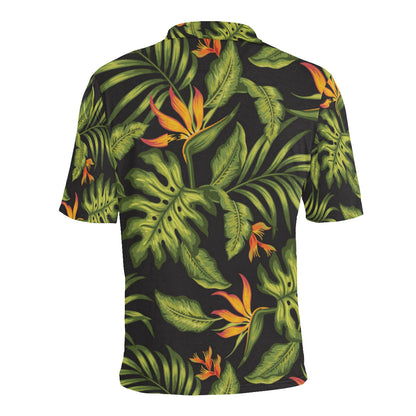 Bird Of Paradise Pattern Print Design BOP013 Men Polo Shirt