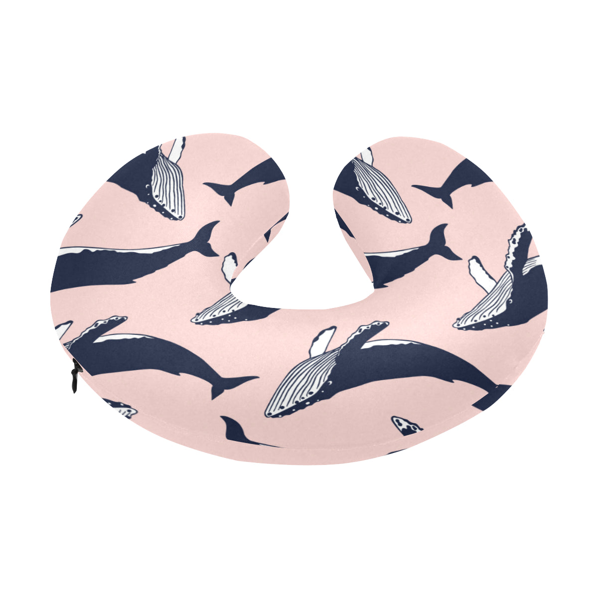 Humpback Whale Pattern Print Design 02 U-Shaped Travel Neck Pillow