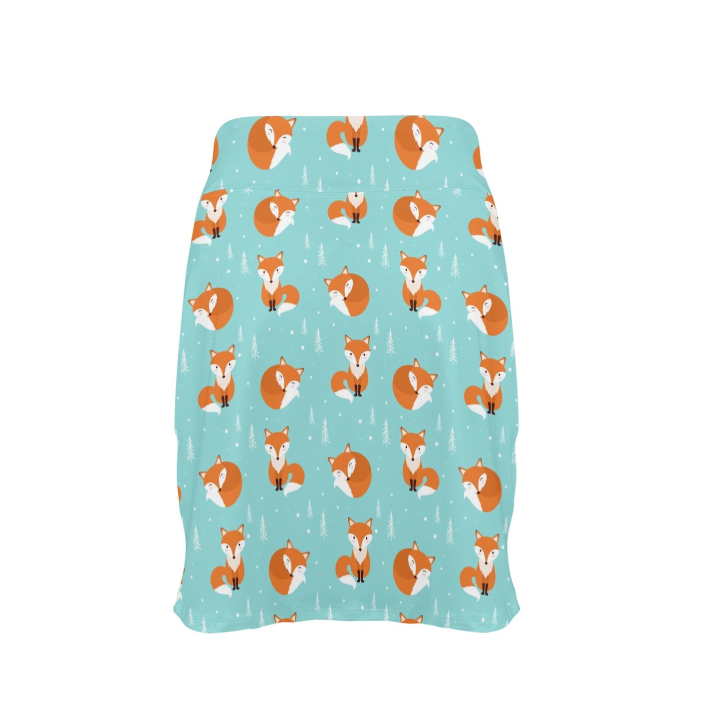 Fox Design Snow Print Pattern 17" Golf & Pickleball Skort with Pockets