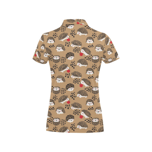 Hedgehog Print Design LKS403 Women's Polo Shirt