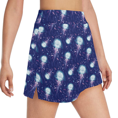 Jellyfish Cute Design 17" Golf & Pickleball Skort with Pockets