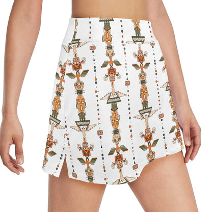 Totem Print Design LKS302 17" Golf & Pickleball Skort with Pockets