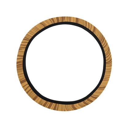 Wood Texture Print Design LKS301 Steering Wheel Cover with Elastic Edge