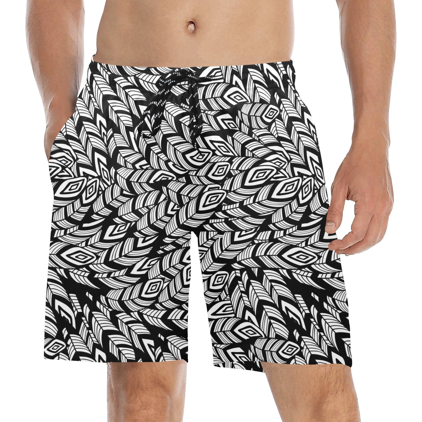 Tribal Pattern Print Design LKS302 Men's Swim Trunks Beach Shorts