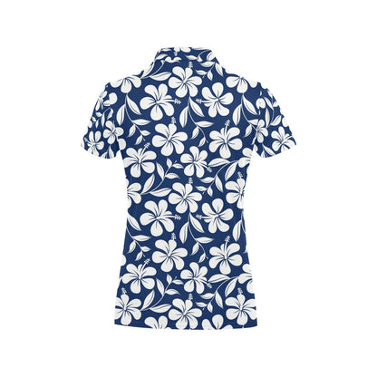Hibiscus Pattern Print Design HB031 Women's Polo Shirt