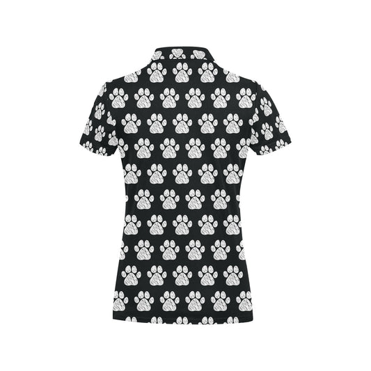 Paw Pattern Print Design A02 Women's Polo Shirt