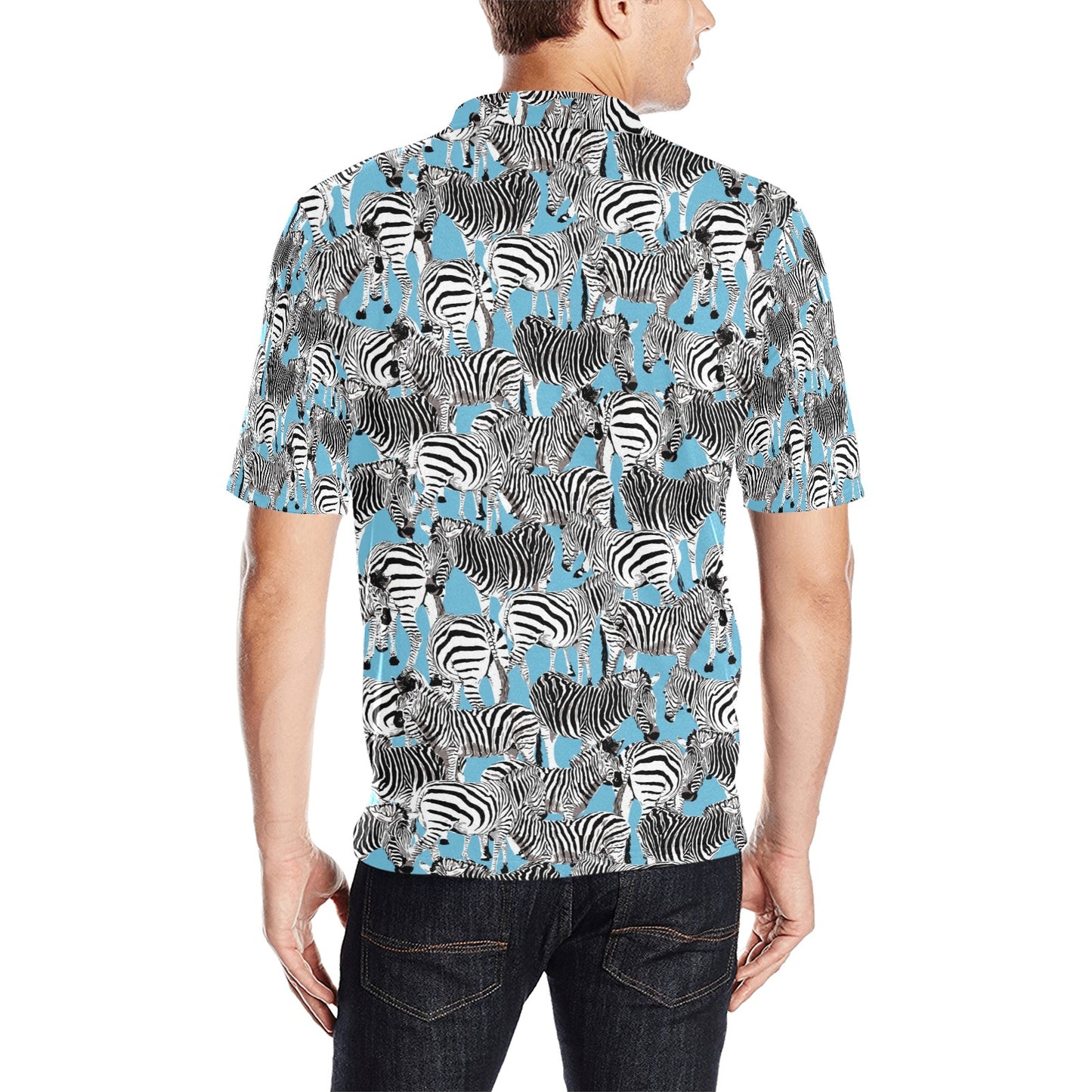 Zebra Print Design LKS305 Men Polo Shirt