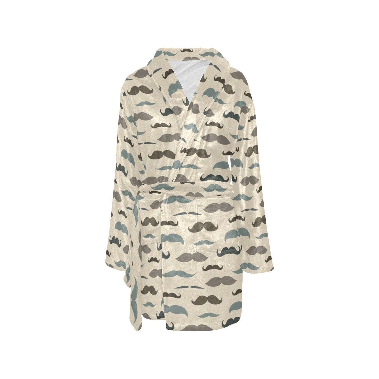 Mustache Pattern Print Design A01 Women's Fleece Robe