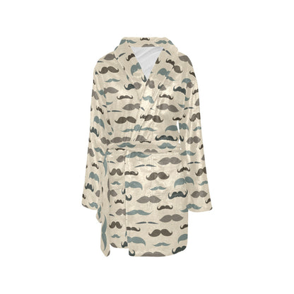 Mustache Pattern Print Design A01 Women's Fleece Robe