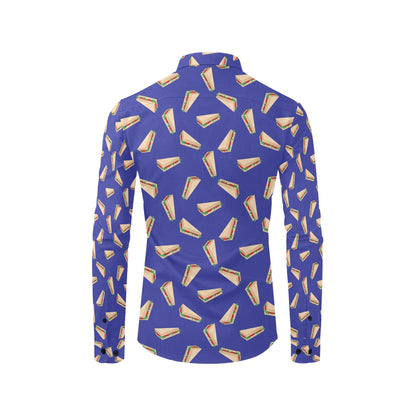Sandwich Print Design LKS303 Men's Long Sleeve Dress Shirt