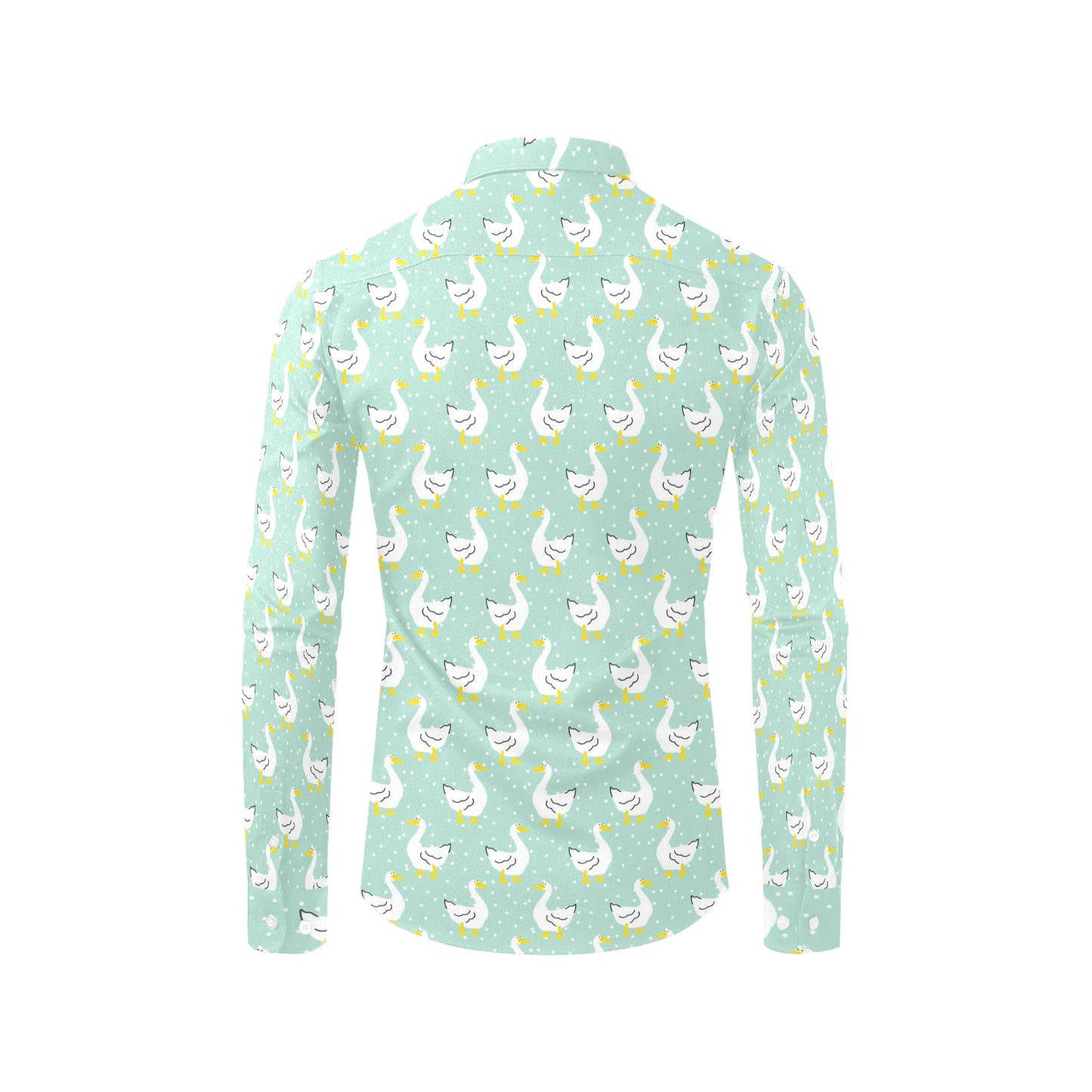 Goose Print Design LKS404 Men's Long Sleeve Dress Shirt