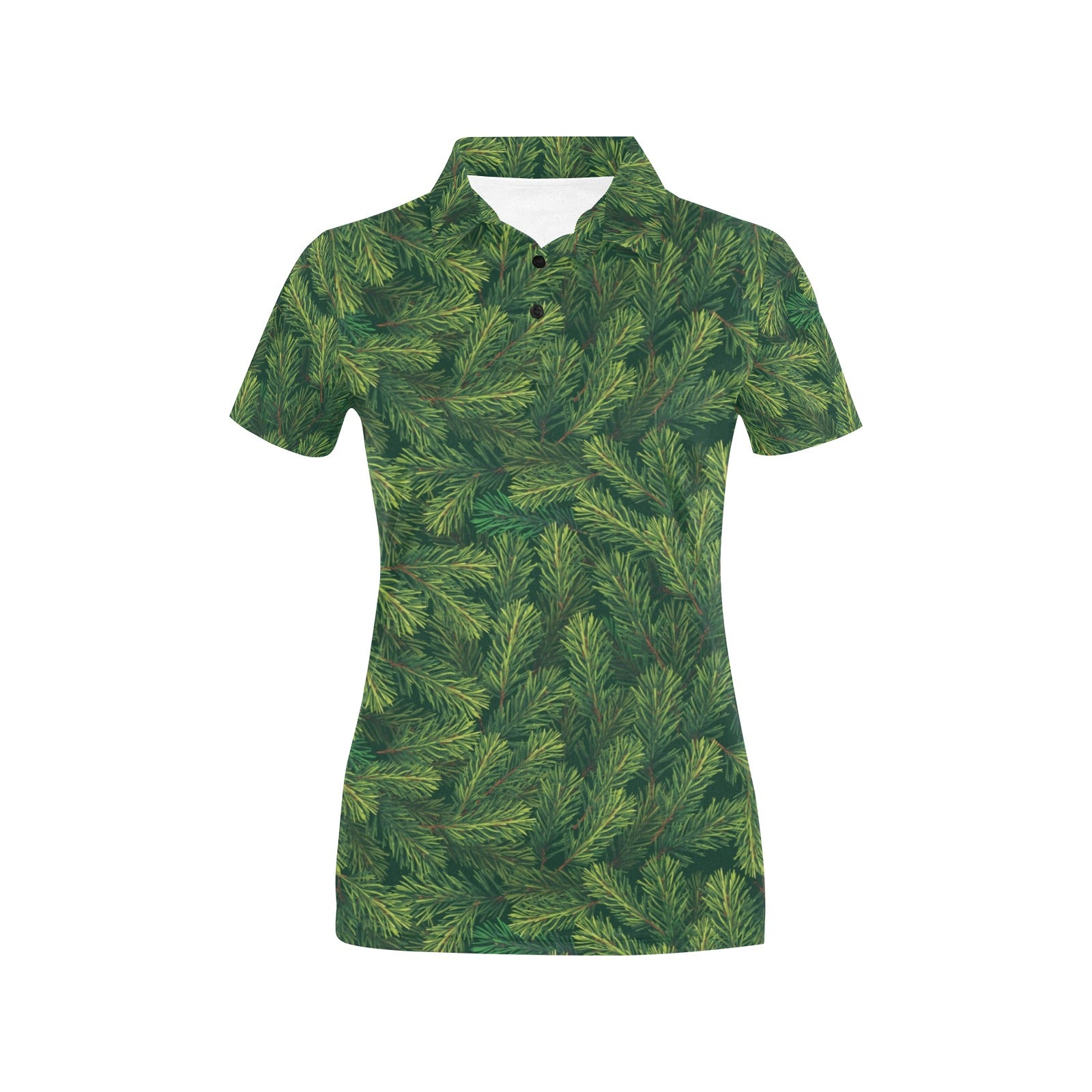 Christmas Tree Pattern Print Design 02 Women's Polo Shirt